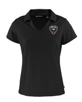 D.C. United Cutter & Buck Daybreak Recycled Womens V-Neck Polo Black Mannequin