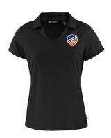 FC Cincinnati Cutter & Buck Daybreak Recycled Womens V-Neck Polo Black Mannequin