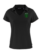 Austin FC - Cutter & Buck Daybreak Eco Recycled Womens V-neck Polo Black Mannequin