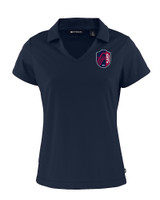 St. Louis City SC Cutter & Buck Daybreak Eco Recycled Womens V-neck Polo Navy Blue Mannequin
