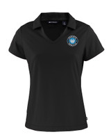 Charlotte FC Cutter & Buck Daybreak Eco Recycled Womens V-neck Polo Black Mannequin