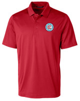 Chicago Fire FC Cutter & Buck Prospect Eco Textured Stretch Recycled Mens Short Sleeve Polo RD_MANN_HG 1