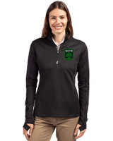 Austin FC - Cutter & Buck Traverse Stretch Eco Quarter Zip Womens Pullover Black Front