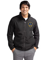 LA Galaxy Cutter & Buck Charter Eco Knit Recycled Big & Tall Full-Zip Jacket Black Front