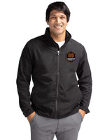 Houston Dynamo FC Cutter & Buck Charter Eco Knit Recycled Big & Tall Full-Zip Jacket Black Front