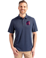 St. Louis City SC Cutter & Buck Forge Eco Stretch Recycled Mens Polo Dark Navy Blue Heather Front