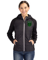 Austin FC - Cutter & Buck Rainier Primaloft Womens Eco Full Zip Hybrid Jacket Black Front
