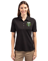 Portland Timbers Cutter & Buck Virtue Eco Pique Recycled Womens Polo Black Front