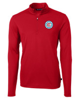 Chicago Fire FC Cutter & Buck Virtue Eco Pique Recycled Quarter Zip Mens Pullover RD_MANN_HG 1
