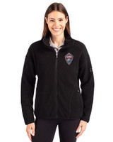 Colorado Rapids Cutter & Buck Cascade Eco Fleece Womens Full Zip Jacket Black Front