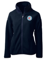 Chicago Fire FC Cutter & Buck Cascade Eco Fleece Womens Full Zip Jacket NVBU_MANN_HG 1
