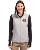 New York Red Bulls Cutter & Buck Charter Eco Recycled Full-Zip Womens Vest Polished Medium Gray Front