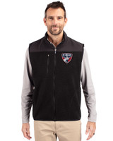 FC Dallas Cutter & Buck Cascade Eco Sherpa Mens Big and Tall Fleece Vest Black Front