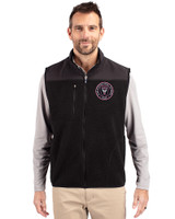 Inter Miami CF Cutter & Buck Cascade Eco Sherpa Mens Big and Tall Fleece Vest Black Front