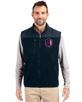 St. Louis City SC Cutter & Buck Cascade Eco Sherpa Mens Big and Tall Fleece Vest Navy Blue Front