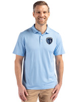 Sporting Kansas City Cutter & Buck Coastline Epic Comfort Recycled Mens Polo Atlas Light Blue Front