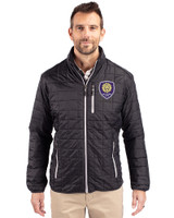 Orlando City SC Cutter & Buck Rainier PrimaLoft® Mens Eco Insulated Full Zip Puffer Jacket Black Front
