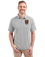 Real Salt Lake Cutter & Buck Virtue Eco Pique Botanical Print Recycled Mens Polo Black Front