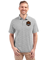 Houston Dynamo FC Cutter & Buck Virtue Eco Pique Botanical Print Recycled Mens Polo Black Front