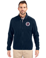 New England Revolution Cutter & Buck Cascade Eco Sherpa Mens Big & Tall Fleece Jacket Navy Blue Front