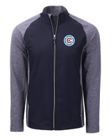 Chicago Fire FC Cutter & Buck Adapt Eco Knit Hybrid Recycled Mens Big & Tall Full Zip Jacket NVHNV_MANN_HG 1