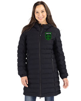 Austin FC - Cutter & Buck Mission Ridge Repreve Eco Insulated Womens Long Puffer Jacket Black Front