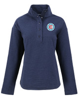 Chicago Fire FC Cutter & Buck Hunts Point Eco Textured Fleece Recycled Womens Snap Pullover NVBU_MANN_HG 1