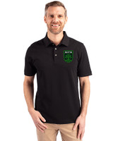 Austin FC - Cutter & Buck Advantage Eco Tri-Blend Pique Mens Big and Tall Polo Black Front