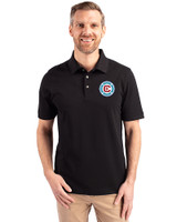Chicago Fire FC Cutter & Buck Advantage Eco Tri-Blend Pique Mens Big and Tall Polo Black Front