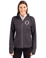New England Revolution Cutter & Buck Mainsail Full Zip Hooded Womens Jacket Charcoal Heather Front