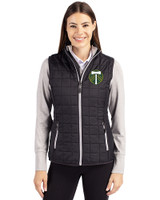 Portland Timbers Cutter & Buck Rainier PrimaLoft® Womens Eco Insulated Full Zip Puffer Vest Black Front