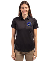 CF Montréal Cutter & Buck Prospect Eco Textured Stretch Recycled Womens Short Sleeve Polo Black Front
