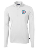 Chicago Fire FC Cutter & Buck Virtue Eco Pique Recycled Quarter Zip Mens Big & Tall Pullover WH_MANN_HG 1