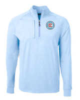 Chicago Fire FC Cutter & Buck Adapt Eco Knit Heather Mens Quarter Zip Pullover ALH_MANN_HG 1