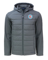Chicago Fire FC Cutter & Buck Evoke Hybrid Eco Softshell Recycled Full Zip Mens Hooded Jacket EG_MANN_HG 1