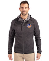 FC Cincinnati Cutter & Buck Mainsail Full Zip Hooded Mens Jacket Charcoal Heather Front
