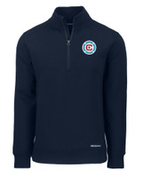 Chicago Fire FC Cutter & Buck Roam Eco Recycled Quarter Zip Mens Pullover NVBU_MANN_HG 1