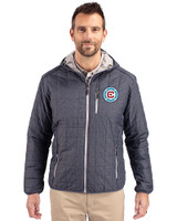 Chicago Fire FC Cutter & Buck Rainier Primaloft Eco Mens Full Zip Hooded Jacket Anthracite Melange Front