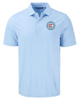 Chicago Fire FC Cutter & Buck Forge Eco Fine Line Stripe Stretch  Recycled Mens Polo ALSWH_MANN_HG 1