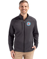 Chicago Fire FC Cutter & Buck Peshastin Fleece Recycled Mens Full Zip Jacket Black Heather Front