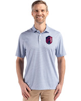 St. Louis City SC Cutter & Buck Pike Eco Diamond Dot Print Recycled Mens Big & Tall Polo Navy Blue Front