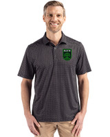 Austin FC - Cutter & Buck Pike Recycled Shadow Check Print Mens Big & Tall Polo Black Front