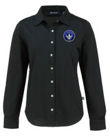 CF Montréal Cutter & Buck Advantage Tri-Blend Eco Soft Pique Long Sleeve Knitted Womens Button Up BL_MANN_HG 1