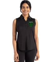 Austin FC - Cutter & Buck Forge Recycled Four-Way Stretch Womens Sleeveless Polo Black Front