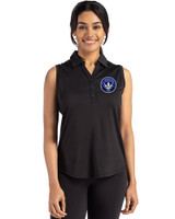 CF Montréal Cutter & Buck Forge Eco Stretch Recycled Womens Sleeveless Polo Black Front