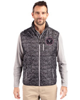 Inter Miami CF Cutter & Buck Rainier PrimaLoft® Mens Eco Insulated Full Zip Printed Puffer Vest Black Front