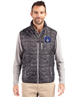 CF Montréal Cutter & Buck Rainier Recycled Insulated Printed Puffer Mens Full Zip Vest Black Front