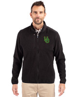 Oregon Ducks- Cutter & Buck Cascade Eco Fleece Mens Full Zip Jacket Black Front