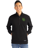 Oregon Ducks- Cutter & Buck Roam Epic Versatility Recycled Quarter Zip Mens Pullover Black Front
