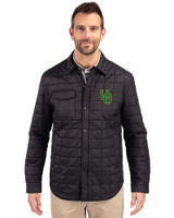 Oregon Ducks- Cutter & Buck Rainier PrimaLoft® Mens Eco Insulated Quilted Shirt Jacket Black Front